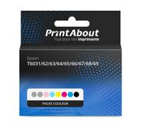 Cartouche compatible Epson T6031/62/63/64/65/66/67/68/69 - Packs couleur - Grande capacité - Multipack