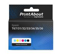 Cartouche compatible Epson T67/31/32/33/34/35/36 (T673) - Packs couleur - Multipack