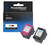 Cartouche compatible HP 300XL (CC641EE) - Noir + 3 couleurs - Grande capacité - Multipack