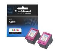 Cartouche compatible HP 301XL (D8J46AE) - pack de 2 - 3 couleurs - Grande capacité - Multipack