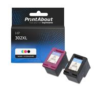 Cartouche compatible HP 302XL (X4D37AE) - Noir + 3 couleurs - Grande capacité - Multipack
