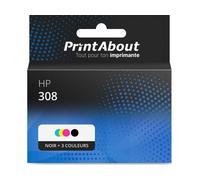 Cartouche compatible HP 308 (7FP20/21UE) - Noir + 3 couleurs - Grande capacité - Multipack