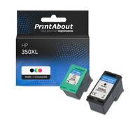 Cartouche compatible HP 350XL (SD412EE) - Noir + 3 couleurs - Grande capacité - Multipack