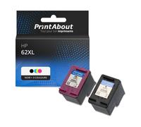 Cartouche compatible HP 62XL (N9J71AE) - Noir + 3 couleurs - Multipack
