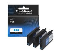 Cartouche compatible HP 711 (CZ134A) - 3x Cyan - Multipack