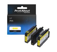 Cartouche compatible HP 711 (CZ136A) - 3x Jaune - Multipack