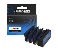 Cartouche compatible HP 712 (3ED67/68/69/70A) - 4 couleurs - Multipack