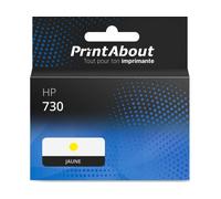 Cartouche compatible HP 730 (P2V70A) - Jaune - Grande capacité