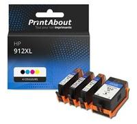 Cartouche compatible HP 912XL (3YP34AE) - 4 couleurs - Multipack 4 couleurs