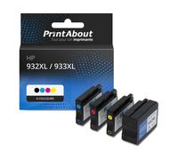 Cartouche compatible HP 932XL / 933XL (C2P42AE) - 4 couleurs - Grande capacité - Multipack