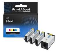 Cartouche compatible HP 934/935XL (X4E14AE) - 4 couleurs - Grande capacité - Multipack 4 couleurs