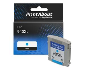 Cartouche compatible HP 940XL (C4907AE) - Cyan - Grande capacité