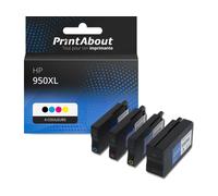 Cartouche compatible HP 950/951XL (C2P43AE) - 4 couleurs - Grande capacité - Multipack