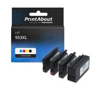 Cartouche compatible HP 953XL (3HZ52AE) - 4 couleurs - Grande capacité - Multipack
