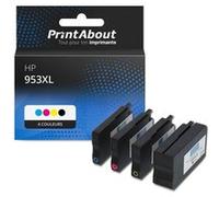 Cartouche compatible HP 953XL (3HZ52AE) - 4 couleurs - Grande capacité - Multipack 4 couleurs