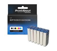 Cartouche compatible HP B3P19/20/21/22/23/24A (727) - 6 couleurs - Multipack