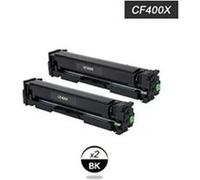 Cartouche compatible - Pack de 2 Toner Noir Compatible HP 201X pour imprimante HP CF400X Noir G