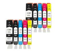 Cartouche d’Encre, Compatible avec Canon, TS705 TR7550 TR8550 | PGI-580 CLI-581 C-580 C-581, TS6150 TS6151 TS6152 TS6250(10PCS-Set)