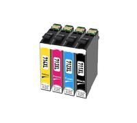 Cartouche d’Encre, Compatible avec Epson, T0711 T0712 T0713 T0714 | Avec puce, noir 15ml, C M J 14.5ml, Stylus DX6050 DX7400 DX7450 DX8400 DX8450 DX9400 X110 SX215(4pcs (1set))