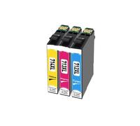 Cartouche d’Encre, Compatible avec Epson, T0711 T0712 T0713 T0714 | Avec puce, noir 15ml, C M J 14.5ml, Stylus DX6050 DX7400 DX7450 DX8400 DX8450 DX9400 X110 SX215(3pcs)