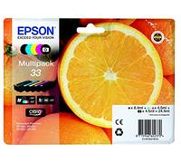 Cartouche d'encre EPSON Pack Multipack 5 Originales T3337 Série Orange (Noir Photo + 4 Couleurs) - C13T33374010