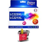 Cartouche d’Encre LC223M LC221M LC223M LC221M Compatible pour Brother DCP J4120DW MFC J4620DW Magenta Haute capacité avec Puce 550 Pages