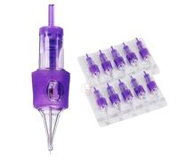 Cartouche de 10 aiguilles de tatouage universelles 0,3 mm 1R 3RL stérilisées violettes jetables pour la micropigmentation du cuir chevelu chez les tatoueurs (0.3mm 1R)