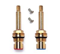 Cartouche de disque de tige céramique en laiton pour robinet de remplacement quart de tour 1/2“ x 83mm x 10mm pour robinet salle de bain et cuisine, cartouches robinet en laiton (Red and Blue)
