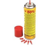 Cartouche de gaz butane 90gr livrée avec 6 adaptateurs de recharge KEMPER Jaune G