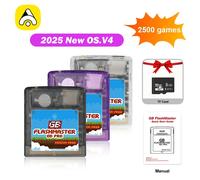 Cartouche de jeu Flashmaster 2500 en 1 OS V4 GB Pro pour consoles Game Boy/Game Boy Color/GBA SP avec carte TF 8 Go tran purple