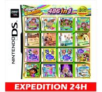 Cartouche de Jeu Mario 486 en 1 - Compatible Nintendo DS/3DS/2DS - Noir...