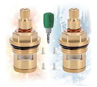 Cartouche de remplacement for robinet à disque céramique en laiton BDHDHWEFE, quart tour M20, 20 dents, for salle bain, 1 paire (eau chaude et froide)(48-8 mm)