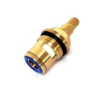 Cartouche de robinet, cartouche à disque en laiton et céramique, remplacement de valve de robinet, quart de tour, G1/2" x 73 mm x 9 mm, longueur de cannelure, 20 dents (GG-Blue-50MM)