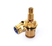 Cartouche de robinet, cartouche à disque en laiton et céramique, remplacement de valve de robinet, quart de tour, G1/2" x 73 mm x 9 mm, longueur de cannelure, 20 dents (KK-Red-Blue-55MM)