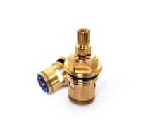 Cartouche de robinet, cartouche à disque en laiton et céramique, remplacement de valve de robinet, quart de tour, G1/2" x 73 mm x 9 mm, longueur de cannelure, 20 dents (EE-Red-Blue-48MM)