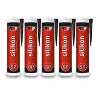 Cartouche de silicone sanitaire de 310 ml - Noir - Mastic d'étanchéité pour salle de bain, douche, cuisine - Imperméable avec effet protecteur - Résistant à la moisissure - Résistant aux UV et aux