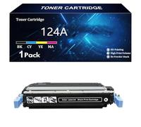 Cartouche de Toner 124A Q6000A Q6001A Q6002A Q6003A Compatible pour HP LaserJet 2600n 2605d 2605dn 2605dtn CM1015 CM1015mfp CM1017mfp CM1017 Imprimantes,BK-1 Pack