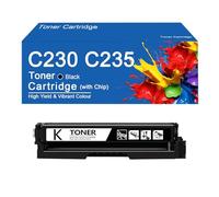 Cartouche de Toner 4 Couleurs Compatible C230, référence 006R04387/88/89/90, pour imprimantes XEROX C230 et C235, Haute capacité (1 500 Pages).,with Chip-Black