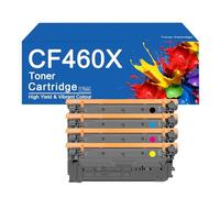 Cartouche de Toner 4 Couleurs Compatible CF460X, Haute capacité, pour imprimante HP Color Laserjet Enterprise M652n, M652dn, M653dn, M653x, 653dh, avec Puce,656X-4 Color