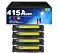 Cartouche de Toner 415A de 4 pièces avec Puce Compatible pour Les imprimantes pour HP Color LaserJet Pro M454DN M454DW M479DW M479FDN M479FDW, W2030A W2031A W2032A W2033A,Yellow-1 Set