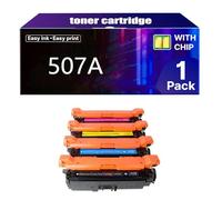 Cartouche de Toner 507A, Compatible avec Les Imprimantes pour HP CE400A, Laserjet CP3525, 3525N, 3525DN, CM3530, 3530FS, M551N, M551DN, M551XH,4 Color-1 Pack