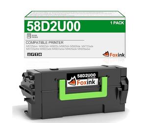 Cartouche de Toner 58D2U00 pour Lexmark MX822ade Cartouche de Toner Compatible avec Les Lexmark MX822adxe MX722ade MX722adhe MX822adxe MX826ade MX826adxe MS725 MS823 MS825 MS826，55K Pages