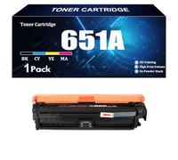Cartouche de Toner à Haut rendement 651A pour HP CE340A CE341A CE342A CE343A 651A Noir Cyan Jaune Magenta avec Puce pour imprimante HP M775dn M775f M775z M775z ,BK-1 Piece