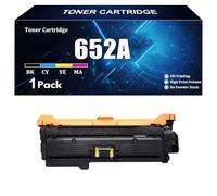 Cartouche de Toner à Haut rendement 652A Compatible avec Puce pour HP CF320A CF321A CF322A CF323A pour imprimante HP M680dn M680f M680z 1 Paquet BK C M Y 16500 Pages ,Y-1 Piece