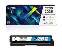 Cartouche de Toner avec Puce de Remplacement pour Xerox C230/C235 Haute capacité pour imprimante Laser Couleur C235 C230 C235/DNI (référence 006R04383/84/85/86, BK/C/M/Y)(Size:1500Page,Color:Cyan)