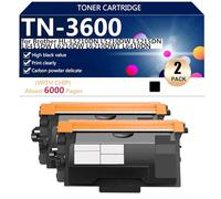 Cartouche de Toner Black Haute Capacité TN-3600 Compatible pour Brother HL-L5210DN L5210DW L5215DN L6415DW L6210DW L6210DWT L6410DN Imprimante,Black-2 Pack