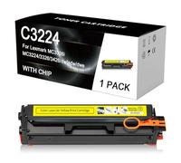 Cartouche de Toner C3224 Compatible avec Les imprimantes Lexmark C3224, C3326, C3426, MC3224, MC3326, MC3426, C3220K0, C3220C0, C3220M0, C3220Y0,Y-1500 Pages