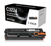 Cartouche de Toner C3224 Compatible avec Les imprimantes Lexmark C3224, C3326, C3426, MC3224, MC3326, MC3426, C3220K0, C3220C0, C3220M0, C3220Y0,BK-1500 Pages