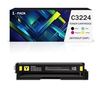 Cartouche de toner C3224 sans puce compatible avec les imprimantes Lexmark séries C3224dw C3326dw MC3224 MC3326 MC3224dwe MC3224i MC3326i Remplace la cartouche de toner C3210(Size:1Pack,Color:Jaune)
