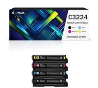 Cartouche de toner C3224 sans puce compatible avec les imprimantes Lexmark séries C3224dw C3326dw MC3224 MC3326 MC3224dwe MC3224i MC3326i Remplace la cartouche de toner C3210(Size:1Pack,Color:1 Set)